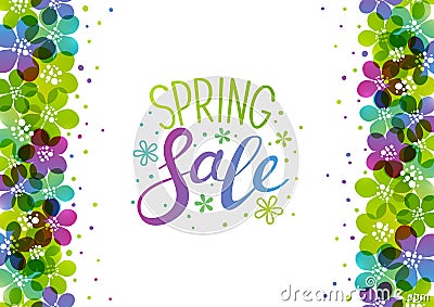 Spring background with vibrant flowers Vector Illustration