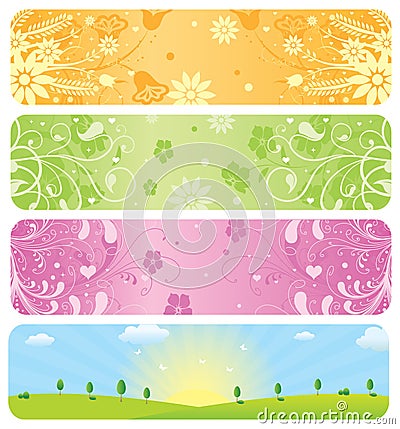 Spring Banners Vector Illustration