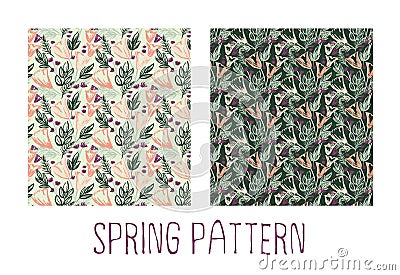 Spring blooming pattern Vector Illustration