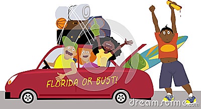 Spring break road trip Vector Illustration