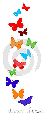 Spring butterfly colorful composition Vector Illustration