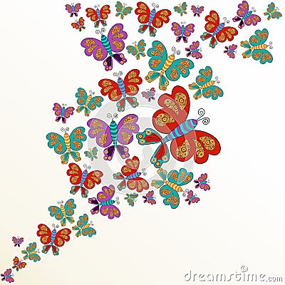 Spring butterfly splash Vector Illustration