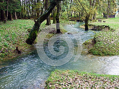 Spring cave and creek Baracevac or Izvor spilja i potok Baracevac - Significant landscape Barac caves Stock Photo