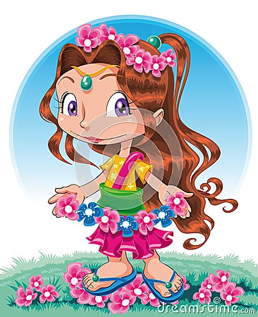 Spring character Vector Illustration