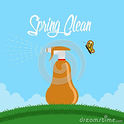 Spring clean concept image Vector Illustration