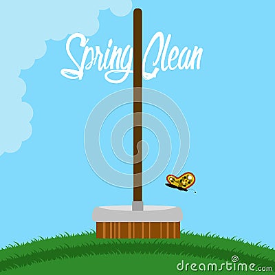 Spring clean concept image Vector Illustration