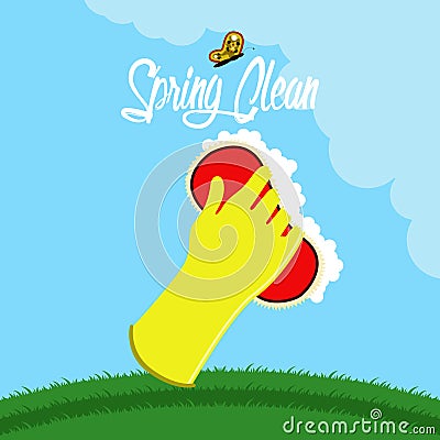 Spring clean concept image Vector Illustration