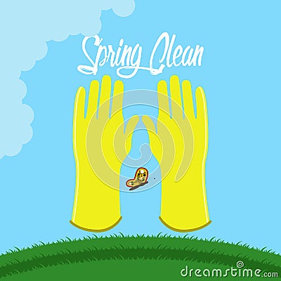 Spring clean concept image Vector Illustration