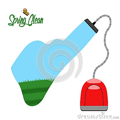 Spring clean concept image Vector Illustration