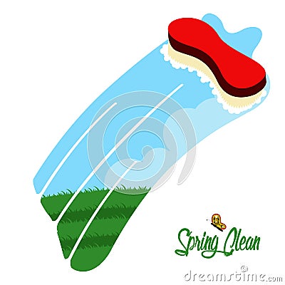 Spring clean concept image Vector Illustration