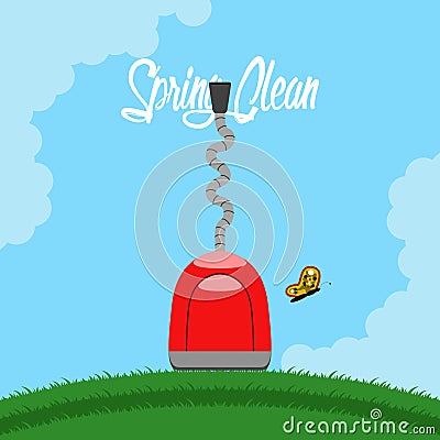 Spring clean concept image Vector Illustration