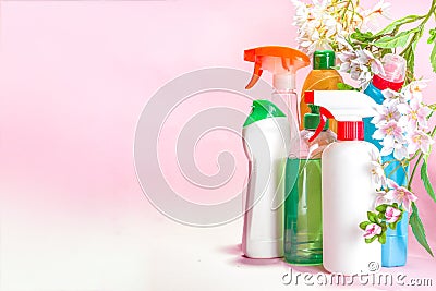 Spring cleaning background Stock Photo