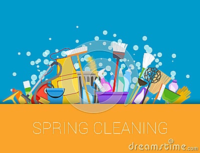 Spring cleaning background Vector Illustration