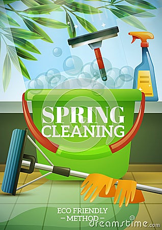 Spring Cleaning Poster Vector Illustration