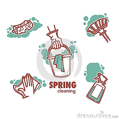 Spring cleaning Vector Illustration