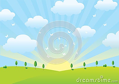 Spring clouds Vector Illustration