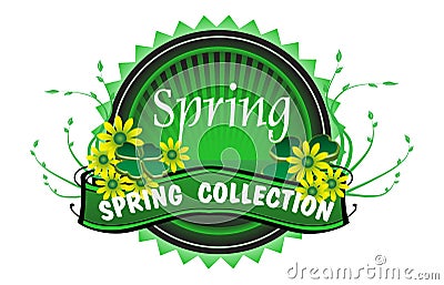 Spring collection badge Vector Illustration