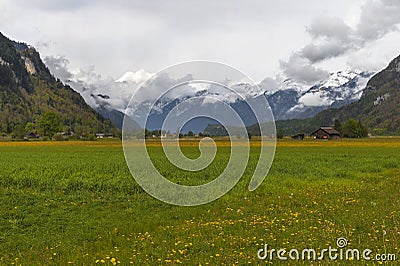 Spring coming to Swiss countryside Editorial Stock Photo