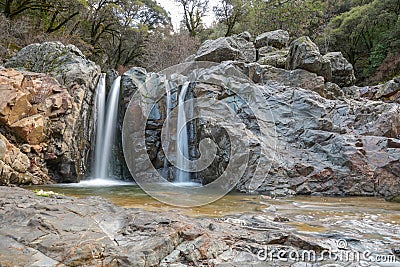 Spring Creek Waterfall Long Exposure Stock Photo