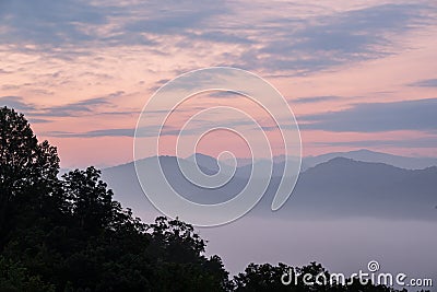 Spring Dawn West Foothills Parkway Stock Photo