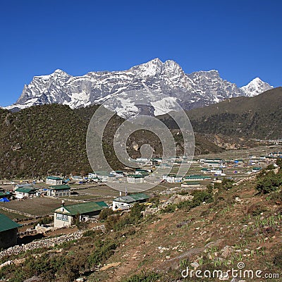 Spring day in Khumjun Nepal Stock Photo