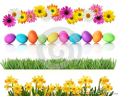 Spring Easter borders Stock Photo