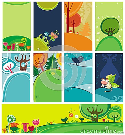 Spring Easter cards Vector Illustration