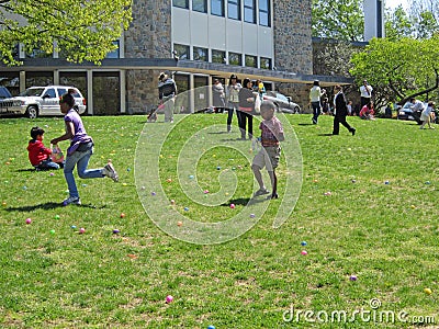 Spring Easter Egg Hunt Editorial Stock Photo