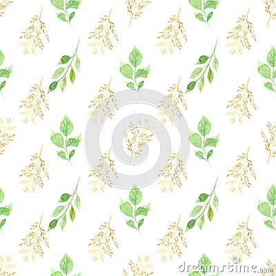 Spring and fall foliage raster seamless pattern Stock Photo