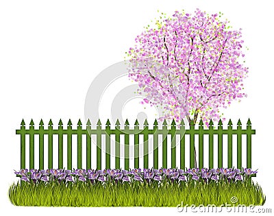 Spring fence Stock Photo