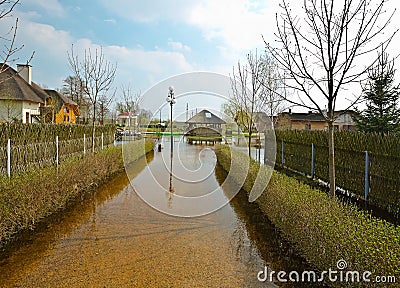 Spring flood, Belarus Stock Photo