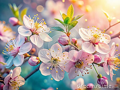 Spring Floral Macro Canvas A Stunning TextReady Design Background for Your Spring Project Stock Photo