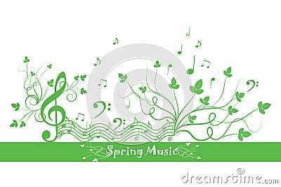 Spring Floral and Music Stock Photo