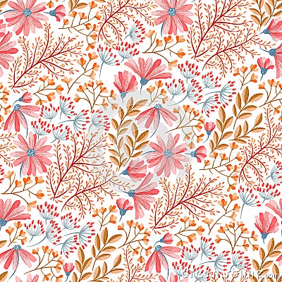 Spring floral pattern Vector Illustration