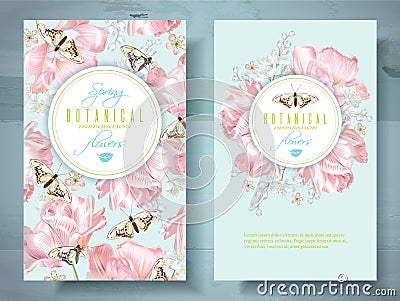 Spring flower banners Vector Illustration