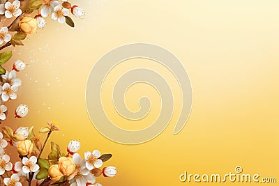Spring flower light background. Generate Ai Stock Photo
