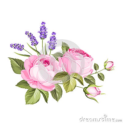 Spring flowers bouquet. Vector Illustration