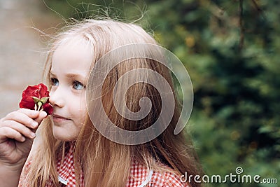 Spring flowers. Childhood. Summer. Mothers or womens day. Childrens day. Small baby girl. New life concept. Spring Stock Photo