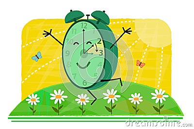 Spring Forward Daylight Saving Concept Vector Illustration