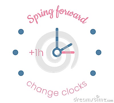Spring forward minimalist pink and blue design. Summertime vector illustration Vector Illustration