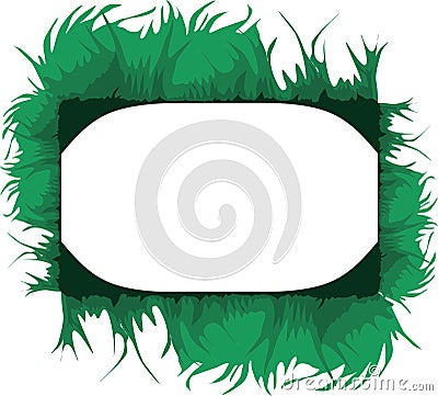 Spring frame in the form of grass. Vector Illustration