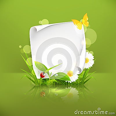 Spring frame, green Vector Illustration