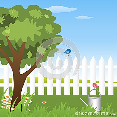 Spring garden Vector Illustration