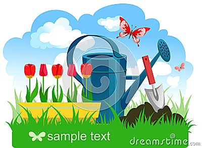 Spring gardening Vector Illustration