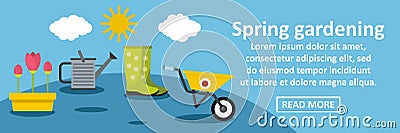 Spring gardening banner horizontal concept Vector Illustration