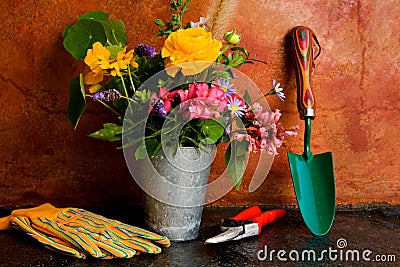 Spring Gardening Tools Stock Photo