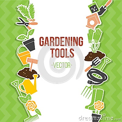 Spring Gardening Tools Set, Vector Illustration Vector Illustration