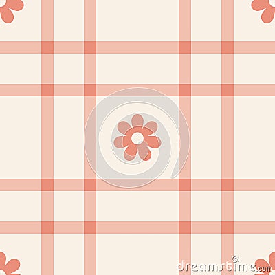 Spring gingham pattern, seamless checked plaids. Pastel vichy background for tablecloth, napkin, dress, Easter holiday textile Vector Illustration