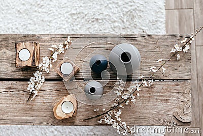 Spring home decor in scandinavian interior Stock Photo