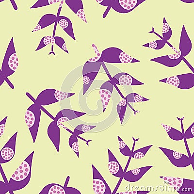 Spring Hope Pink and Purple Leaves Vector Illustration